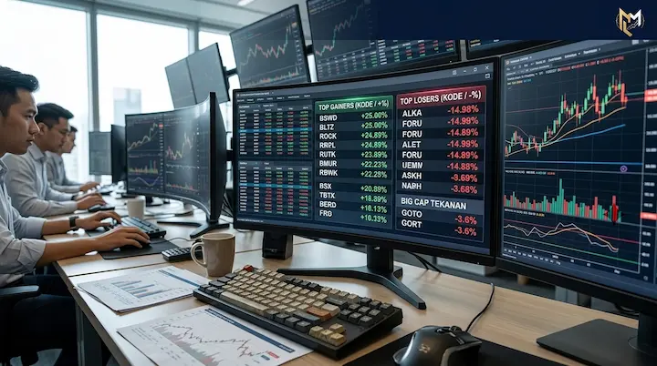 Saham Top Gainers dan Losers dalam Analisis Market Hari Ini - HoldingMonex